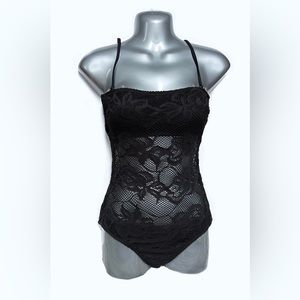 Size S Kenneth Cole New York Swimsuit Bikini 1 piece Black Lace